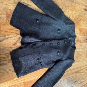 Mango Black Textured Jacket